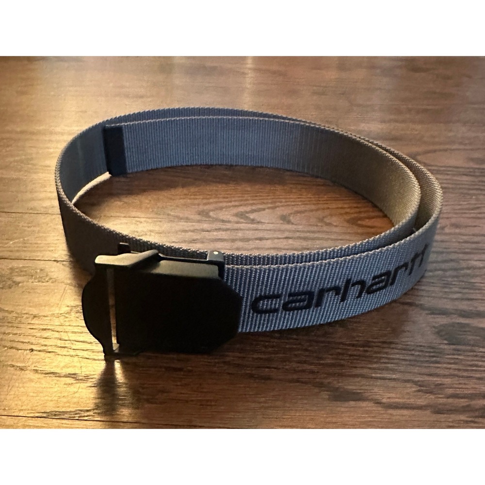 Carhartt Signature Webbing Belt Mens 45" Gray Workwear Streetwear Utility Buckle